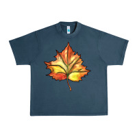 Midnight Navy withered leaf Urban Heavy Tee - BarkalooDesign