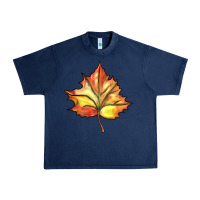 Navy withered leaf Urban Heavy Tee - BarkalooDesign