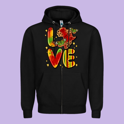 Love Juneteenth Zipper Hoodie Designed By Lillyallendesigns