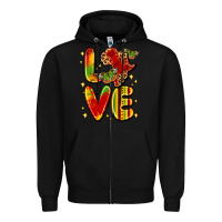 Black love juneteenth Zipper Hoodie - LillyAllenDesigns