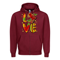 Burgundy love juneteenth Zipper Hoodie - LillyAllenDesigns