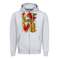 Heather Grey love juneteenth Zipper Hoodie - LillyAllenDesigns