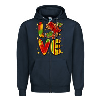 Navy love juneteenth Zipper Hoodie - LillyAllenDesigns