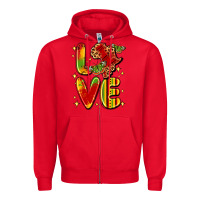 Red love juneteenth Zipper Hoodie - LillyAllenDesigns