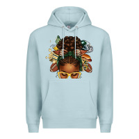 Blue Mist american football afro messy bun Premium Hoodie - texasbilliewilder