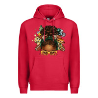 Cardinal american football afro messy bun Premium Hoodie - texasbilliewilder