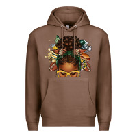 Chestnut american football afro messy bun Premium Hoodie - texasbilliewilder