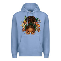 Colony Blue american football afro messy bun Premium Hoodie - texasbilliewilder