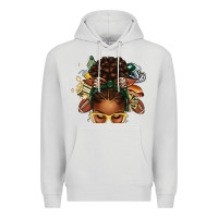 Dove Grey american football afro messy bun Premium Hoodie - texasbilliewilder