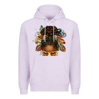 Lilac american football afro messy bun Premium Hoodie - texasbilliewilder