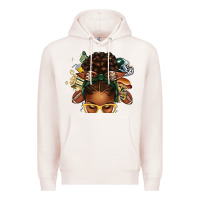 Pale Pink american football afro messy bun Premium Hoodie - texasbilliewilder