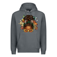 Rock american football afro messy bun Premium Hoodie - texasbilliewilder