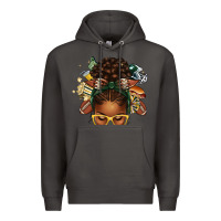 Smoke american football afro messy bun Premium Hoodie - texasbilliewilder