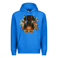 True Royal american football afro messy bun Premium Hoodie - texasbilliewilder