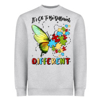 Heather Grey it's ok to be different Heavyweight Sweatshirt - MaliasSmallBusiness
