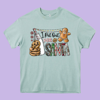 I Put Out For Santa Heavy Core Tee Designed By Cowhidedigitalart