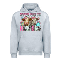 Heather Grey Happy Easter Heifers Urban Hoodie - OliviaCreatesArt