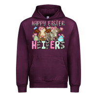 Mauve Wine Happy Easter Heifers Urban Hoodie - OliviaCreatesArt