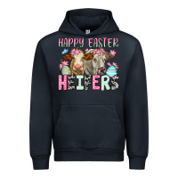 Navy Happy Easter Heifers Urban Hoodie - OliviaCreatesArt