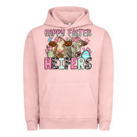 Pigment Salmon Happy Easter Heifers Urban Hoodie - OliviaCreatesArt