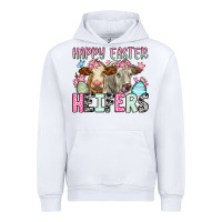 White Happy Easter Heifers Urban Hoodie - OliviaCreatesArt