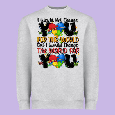 ı Would Not Change You Autism Heavyweight Sweatshirt Designed By Maliassmallbusiness