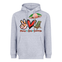 Heather Grey Peace love summer Heavyweight Hoodie - NancyCooperArtShop
