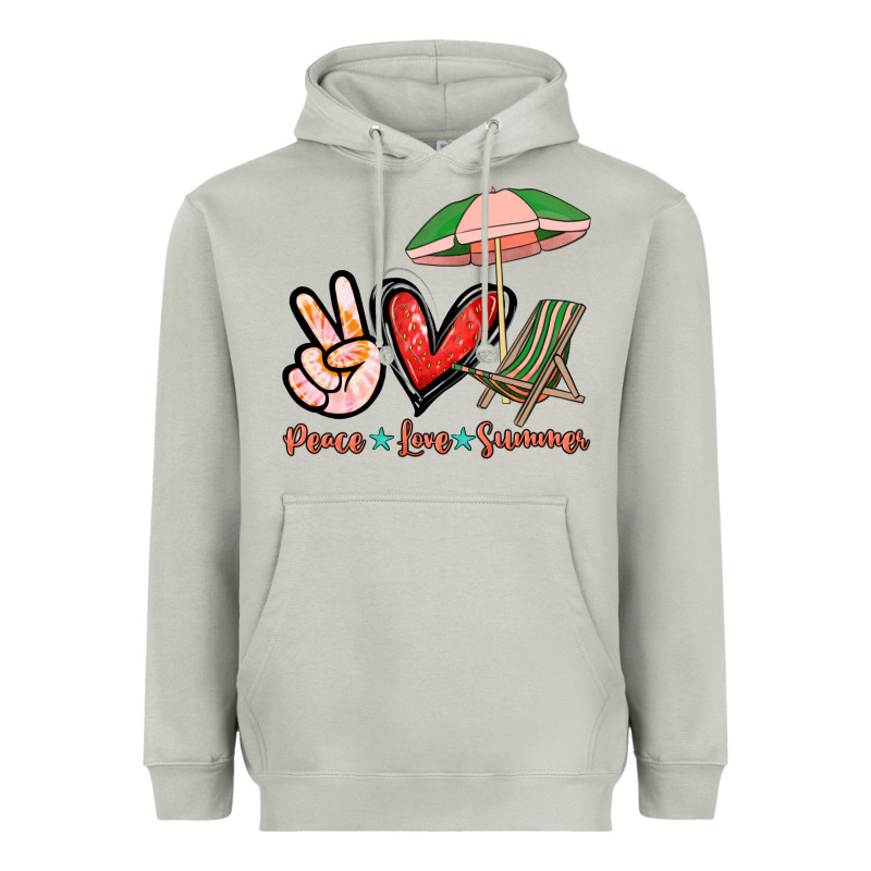 Peace Love Summer Heavyweight Hoodie by NancyCooperArtShop | Teevron