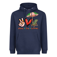 Navy Peace love summer Heavyweight Hoodie - NancyCooperArtShop