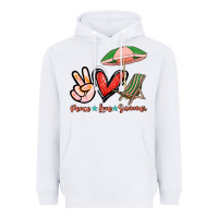 White Peace love summer Heavyweight Hoodie - NancyCooperArtShop