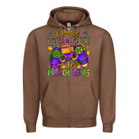 Chestnut i paused my game for mardi gras Zipper Hoodie - LillyAllenDesigns
