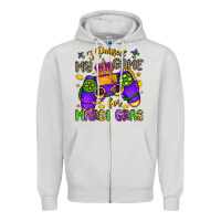 Dove Grey i paused my game for mardi gras Zipper Hoodie - LillyAllenDesigns