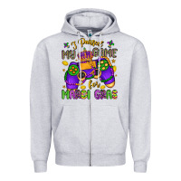 Heather Grey i paused my game for mardi gras Zipper Hoodie - LillyAllenDesigns