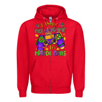 Red i paused my game for mardi gras Zipper Hoodie - LillyAllenDesigns