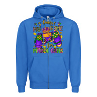True Royal i paused my game for mardi gras Zipper Hoodie - LillyAllenDesigns