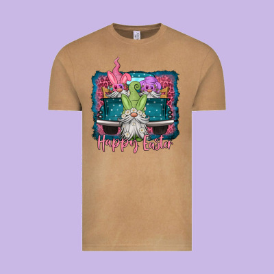 Happy Easter Gnomes Farm Truck Vintage Tee Designed By Jasminsmagicworld