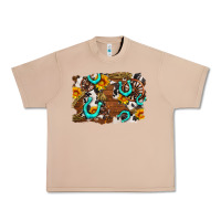 Burro western cowhide horseshoe sunflower background Urban Heavy Tee - AdoDesignShop