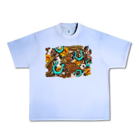 Grape Ice western cowhide horseshoe sunflower background Urban Heavy Tee - AdoDesignShop