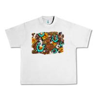 Lunar Rock western cowhide horseshoe sunflower background Urban Heavy Tee - AdoDesignShop