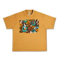 Peanut Butter western cowhide horseshoe sunflower background Urban Heavy Tee - AdoDesignShop