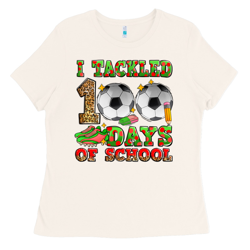 I Tackled 100 Days Of School Soccer Ladies Tee by Zillion Design Studio | Teevron