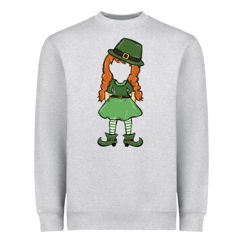Leprechaun Girl Faceless Heavyweight Sweatshirt by MaliasSmallBusiness | Teevron