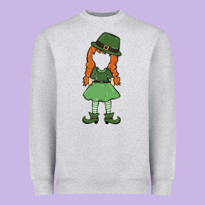 Leprechaun Girl Faceless Heavyweight Sweatshirt Designed By Maliassmallbusiness