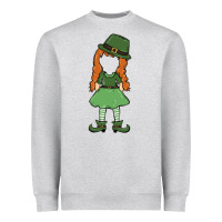 Heather Grey leprechaun girl faceless Heavyweight Sweatshirt - MaliasSmallBusiness