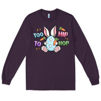 Plum too hip to hop easter Long Sleeve Tee - MaliasSmallBusiness