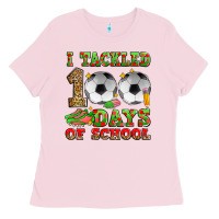 Bubblegum Pink i tackled 100 days of school soccer Ladies Tee - Zillion Design Studio