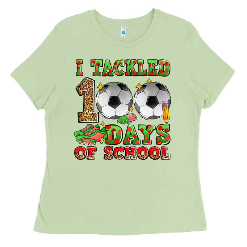 I Tackled 100 Days Of School Soccer Ladies Tee by Zillion Design Studio | Teevron