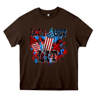 Chocolate Brown Let's get lit 4th of july Heavy Core Tee - CowGirlArtShop
