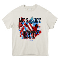 Cream Let's get lit 4th of july Heavy Core Tee - CowGirlArtShop