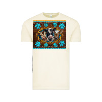 Vintage Arctic western baby cow turquoise gemstones  leopards Vintage Tee - BarkalooDesign
